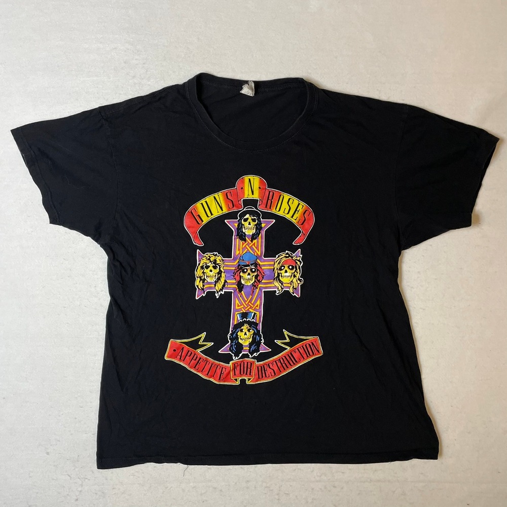 Guns N Roses Appetite‎ For Destruction Band T Shirt Men's Black